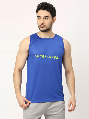 Blue and Grey Sports Vest