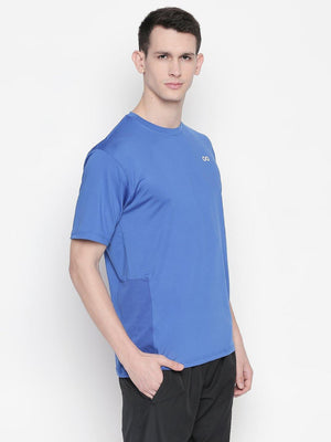 Men Royal Blue Round Neck Solid T-shirt-A10120RB - Sportsqvest