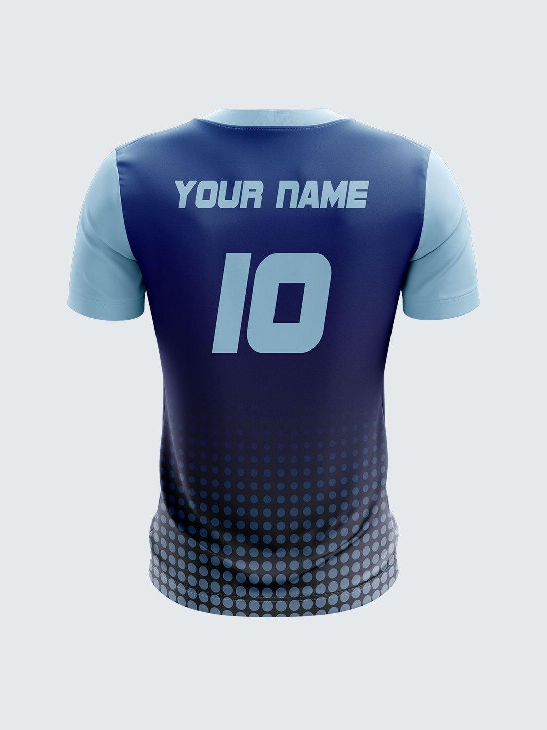 Men Light Blue Printed Cricket Jersey Sportsqvest