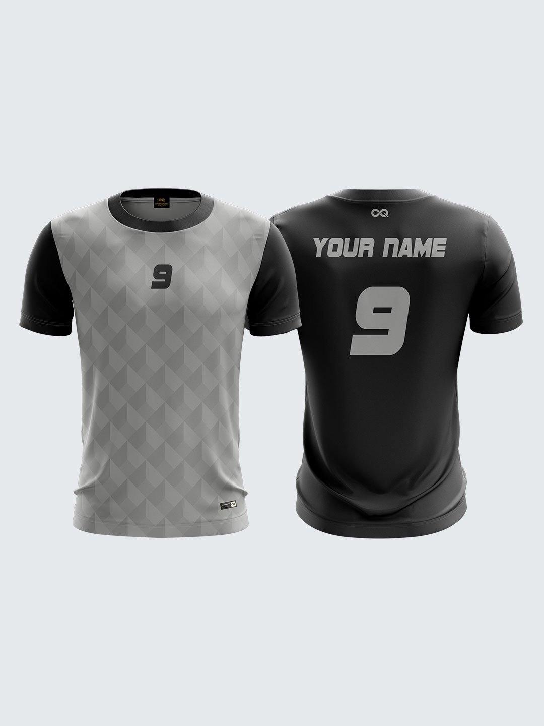 Men Grey Printed Cricket Jersey Sportsqvest
