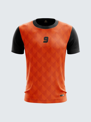 Men Orange Printed Cricket Jersey Sportsqvest