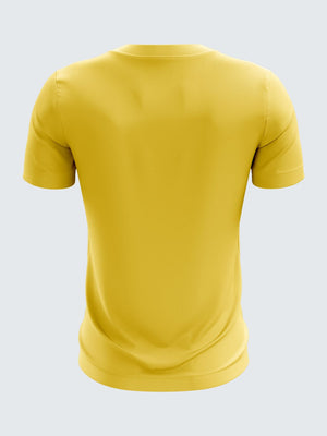 Men Black & Yellow Printed Round Neck T-shirt-1332BK Sportsqvest