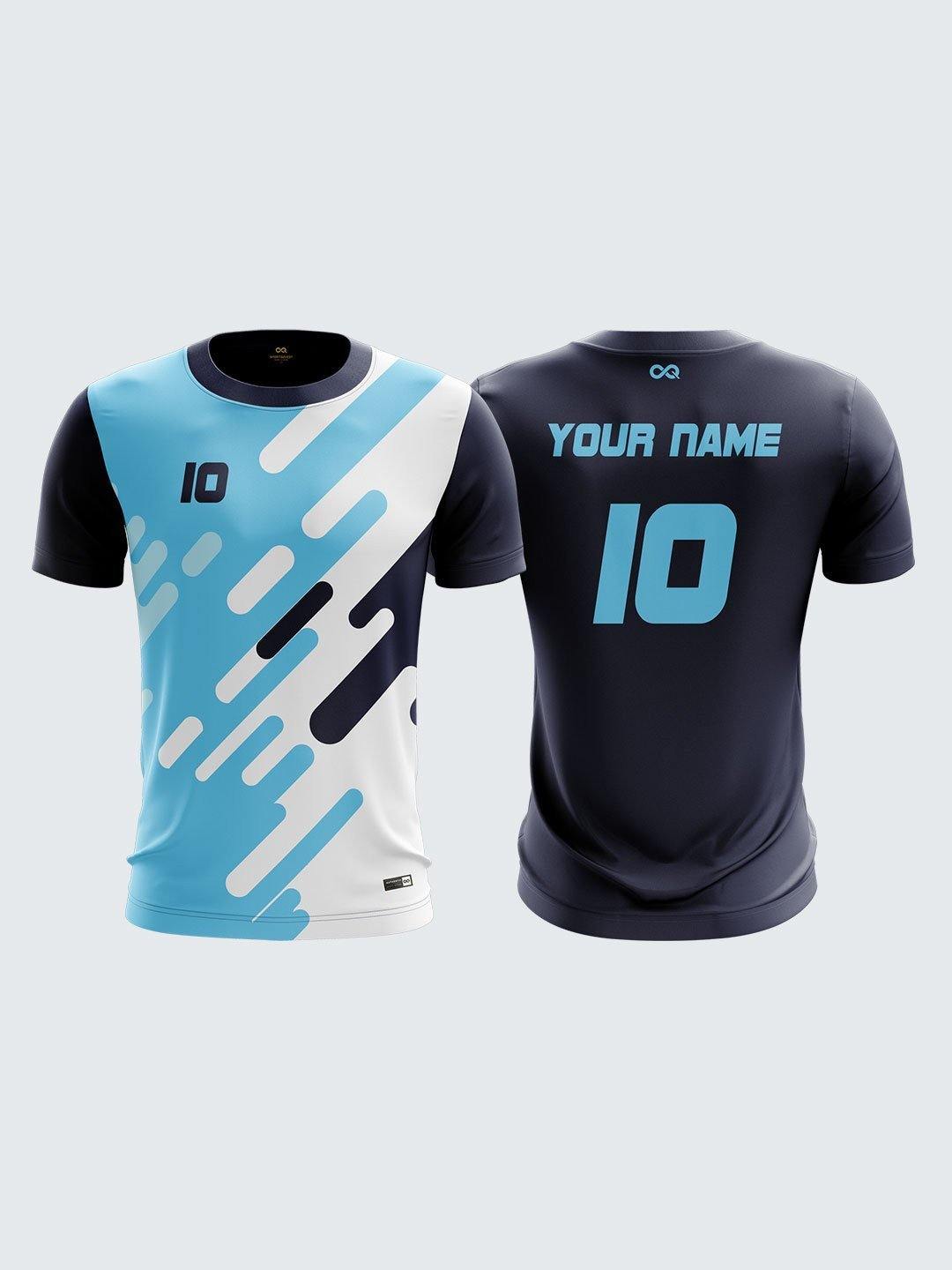 Men Navy Blue Printed Cricket Jersey Sportsqvest