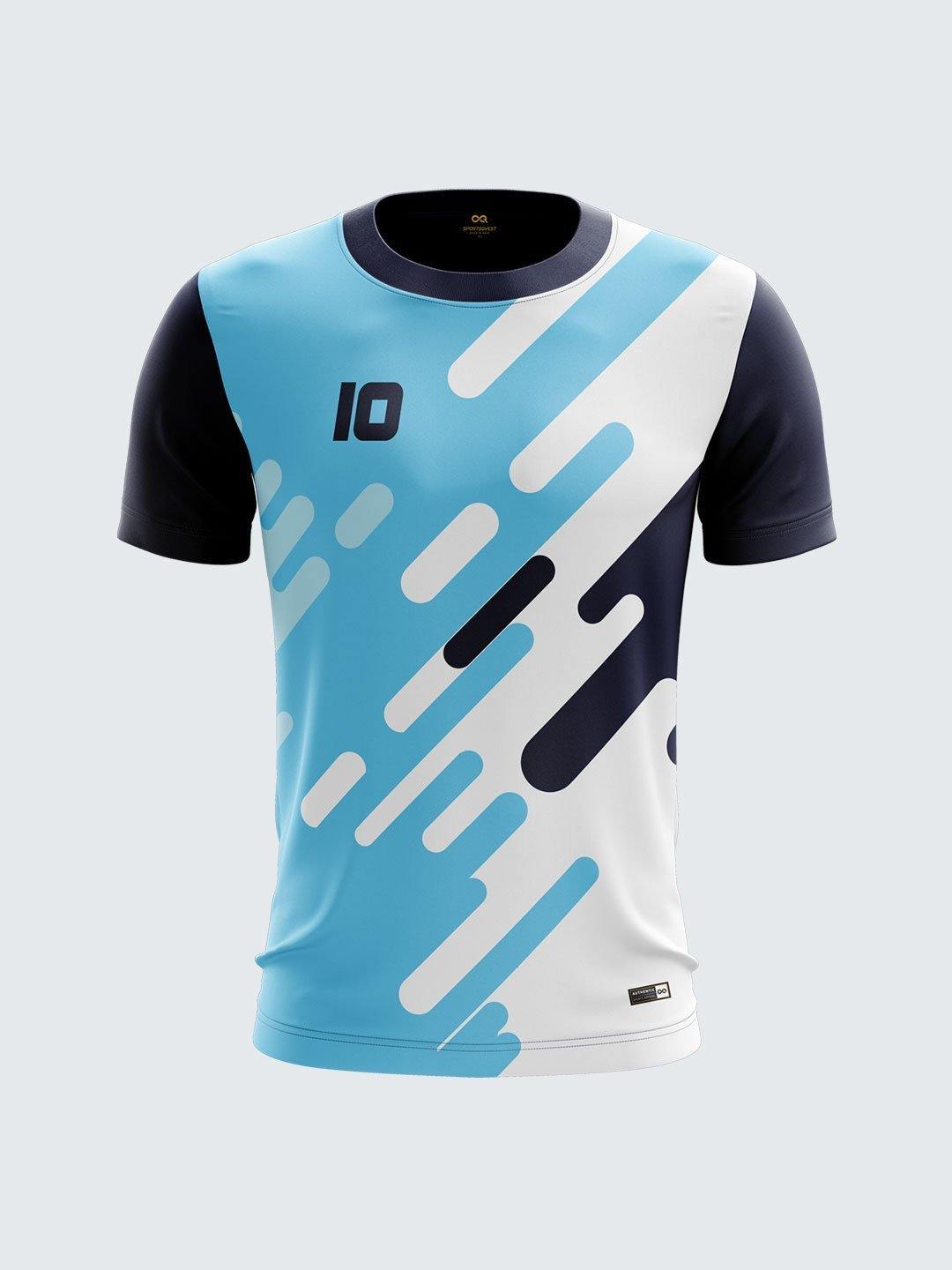 Men Navy Blue Printed Cricket Jersey Sportsqvest