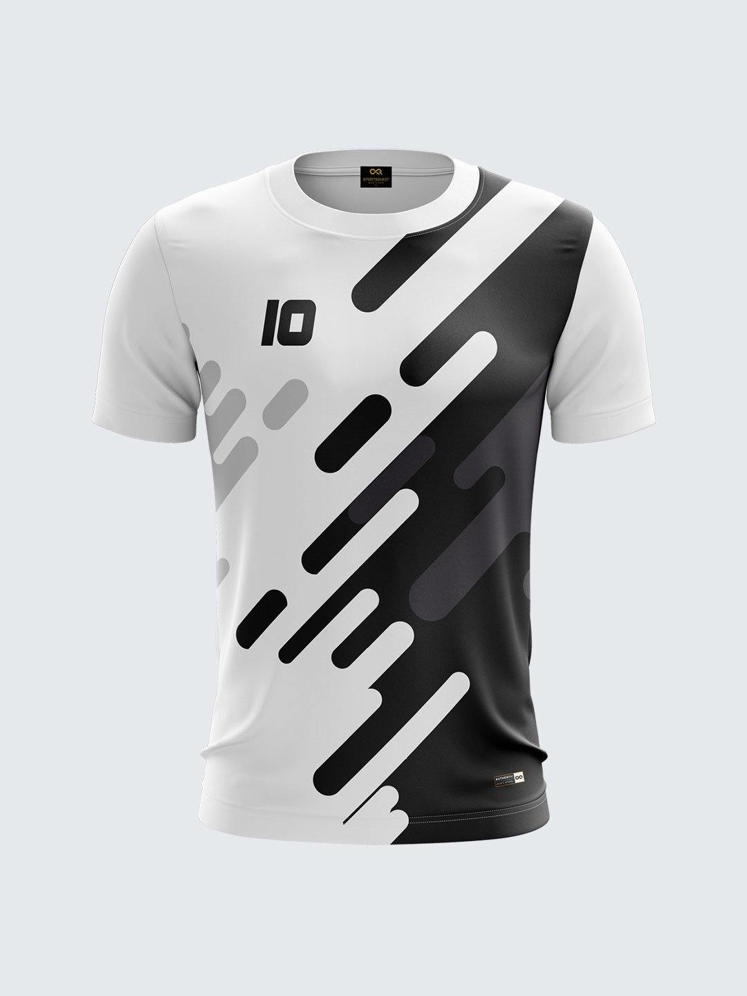 Men White Printed Cricket Jersey Sportsqvest