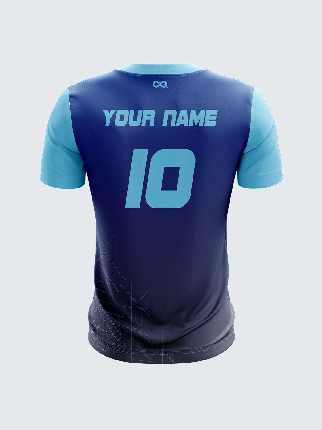 Men Light Blue Printed Cricket Jersey Sportsqvest