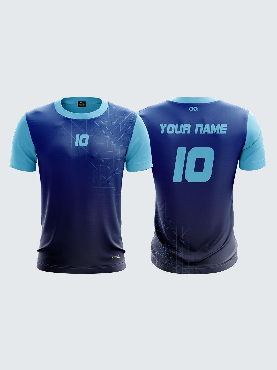 Men Light Blue Printed Cricket Jersey Sportsqvest