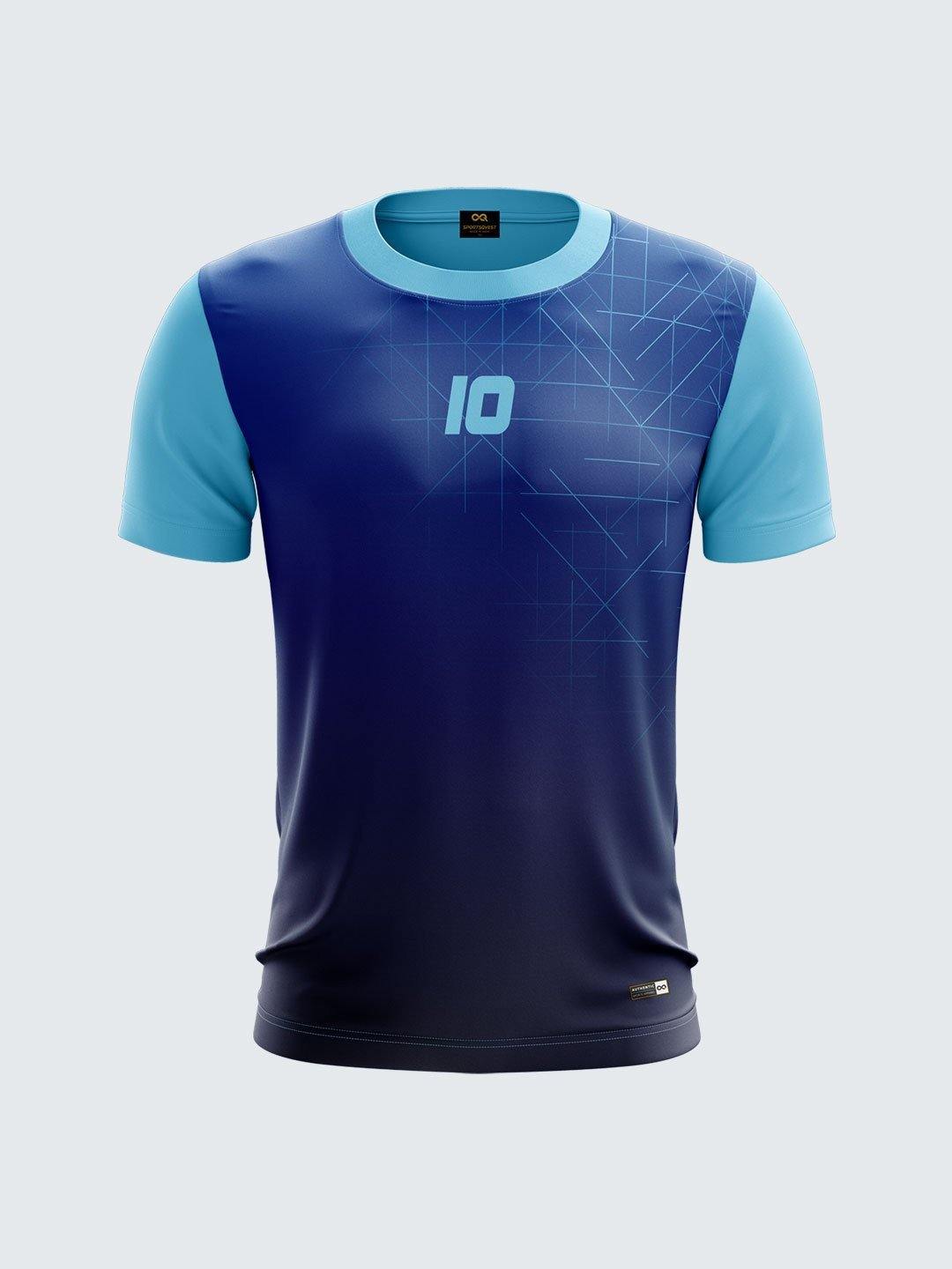 Men Light Blue Printed Cricket Jersey Sportsqvest