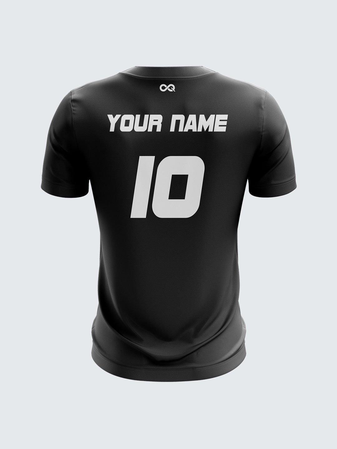 Men Black Printed Cricket Jersey Sportsqvest