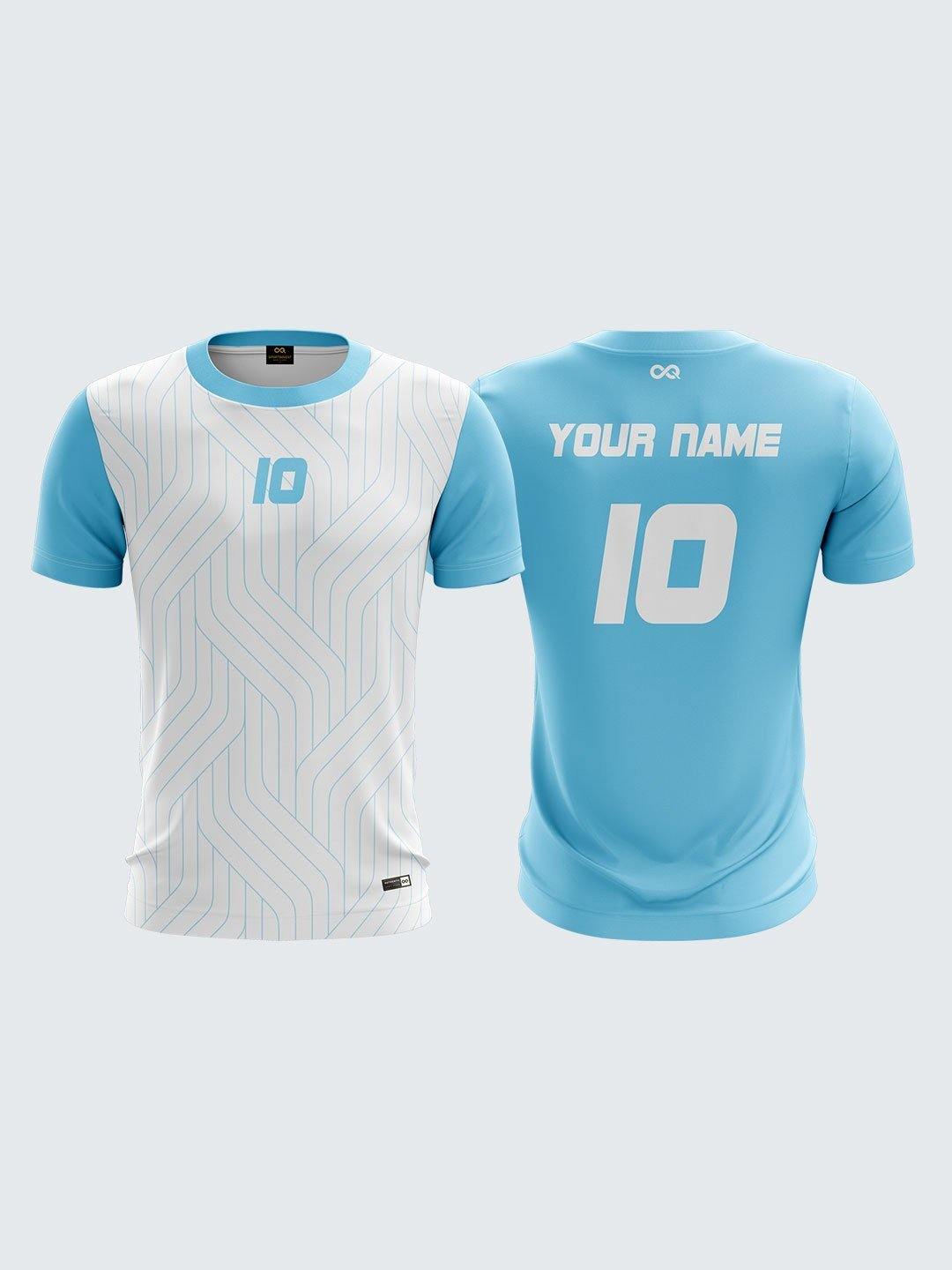 Men Light Blue Printed Cricket Jersey Sportsqvest