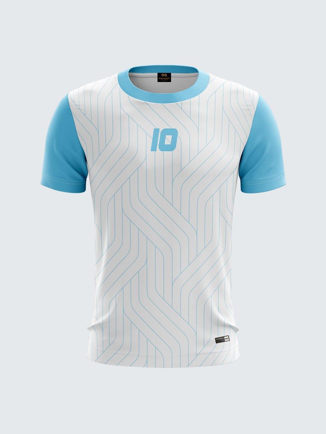 Men Light Blue Printed Cricket Jersey Sportsqvest