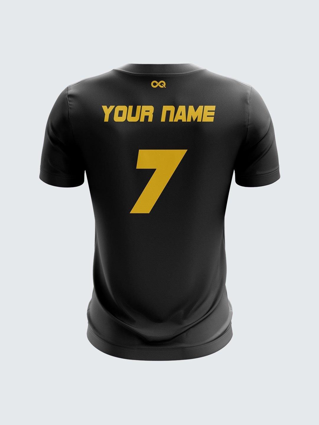 Men Black Printed Cricket Jersey Sportsqvest