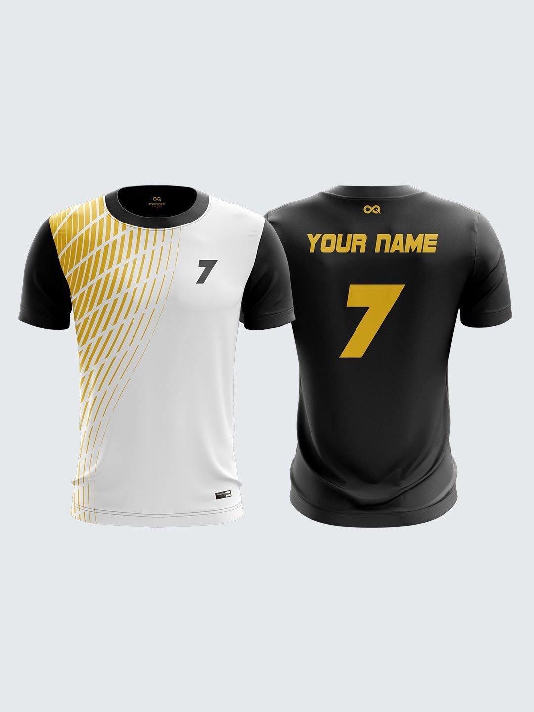 Men Black Printed Cricket Jersey Sportsqvest