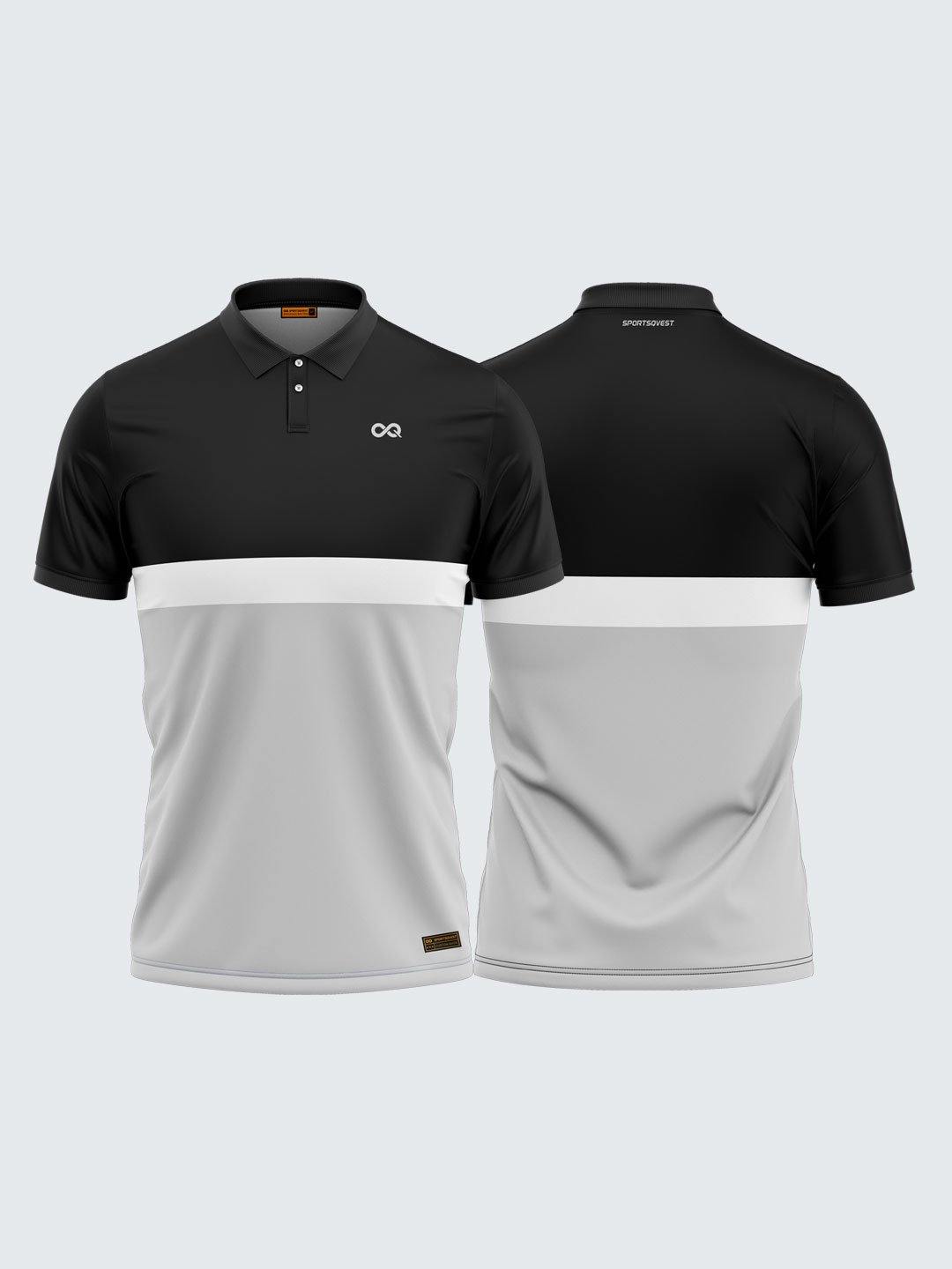 Men Polo Black Printed T-shirt-1707BK - Sportsqvest