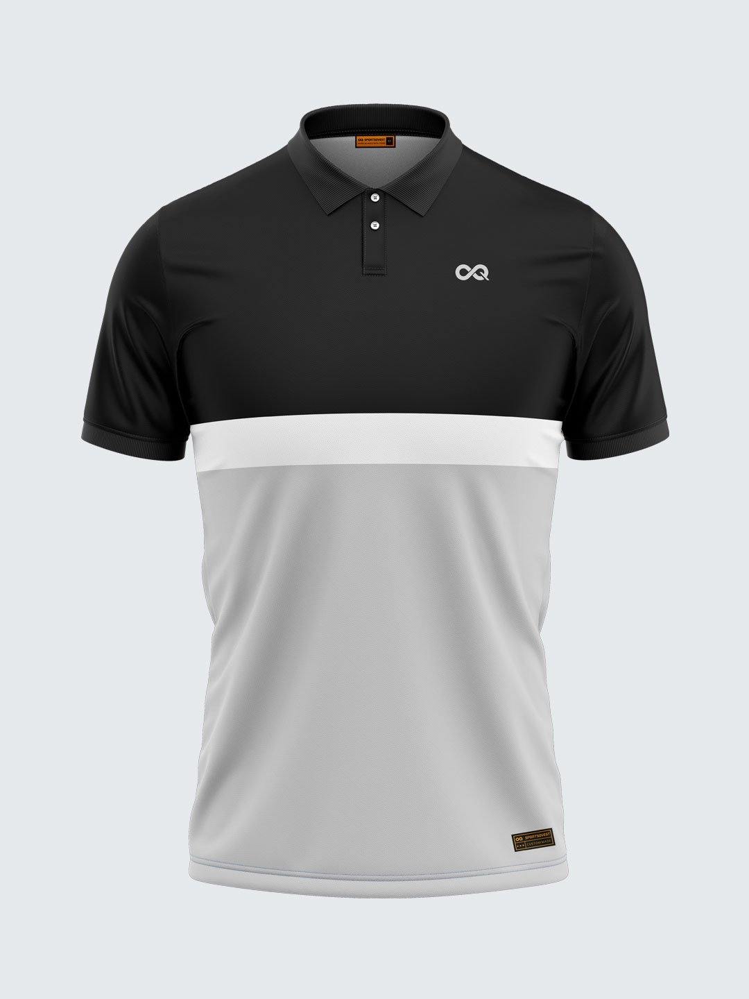 Men Polo Black Printed T-shirt-1707BK - Sportsqvest