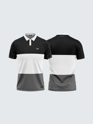 Men Polo Black Printed T-shirt-1710BK