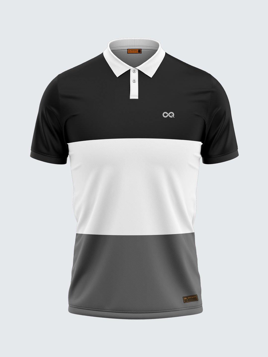 Men Polo Black Printed T-shirt-1710BK