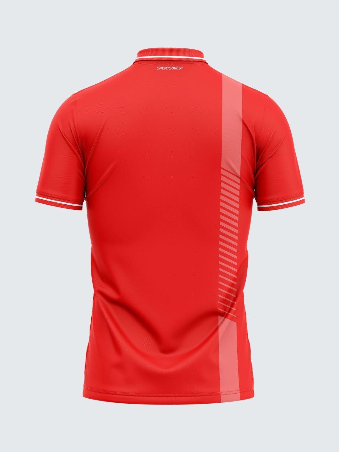 Men Polo Red Printed T-shirt-1711RD