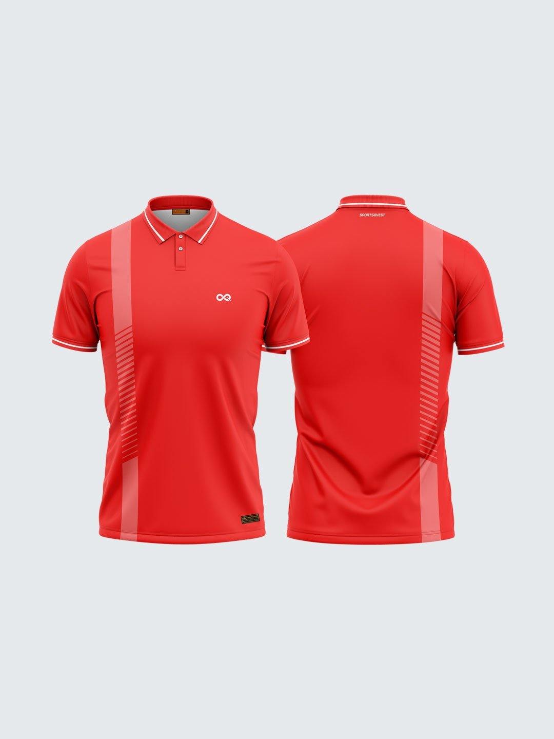 Men Polo Red Printed T-shirt-1711RD