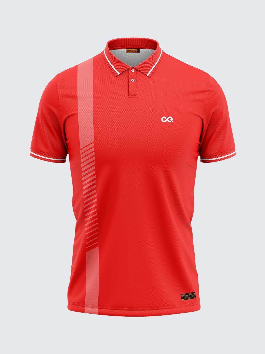 Men Polo Red Printed T-shirt-1711RD