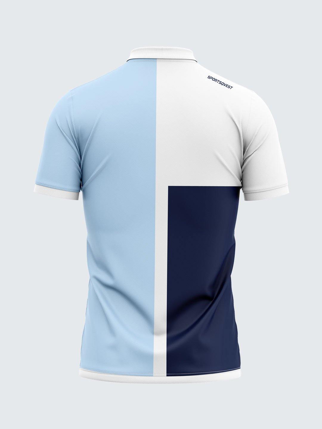 Men Polo Blue Printed T-shirt-1712BL - Sportsqvest