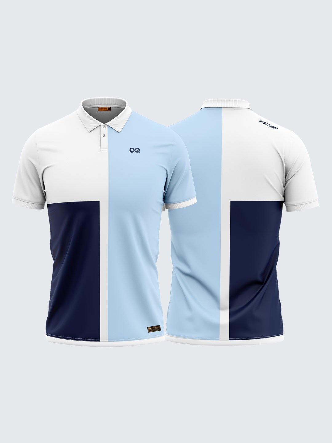 Men Polo Blue Printed T-shirt-1712BL - Sportsqvest