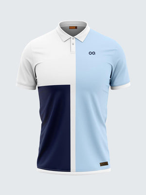 Men Polo Blue Printed T-shirt-1712BL - Sportsqvest
