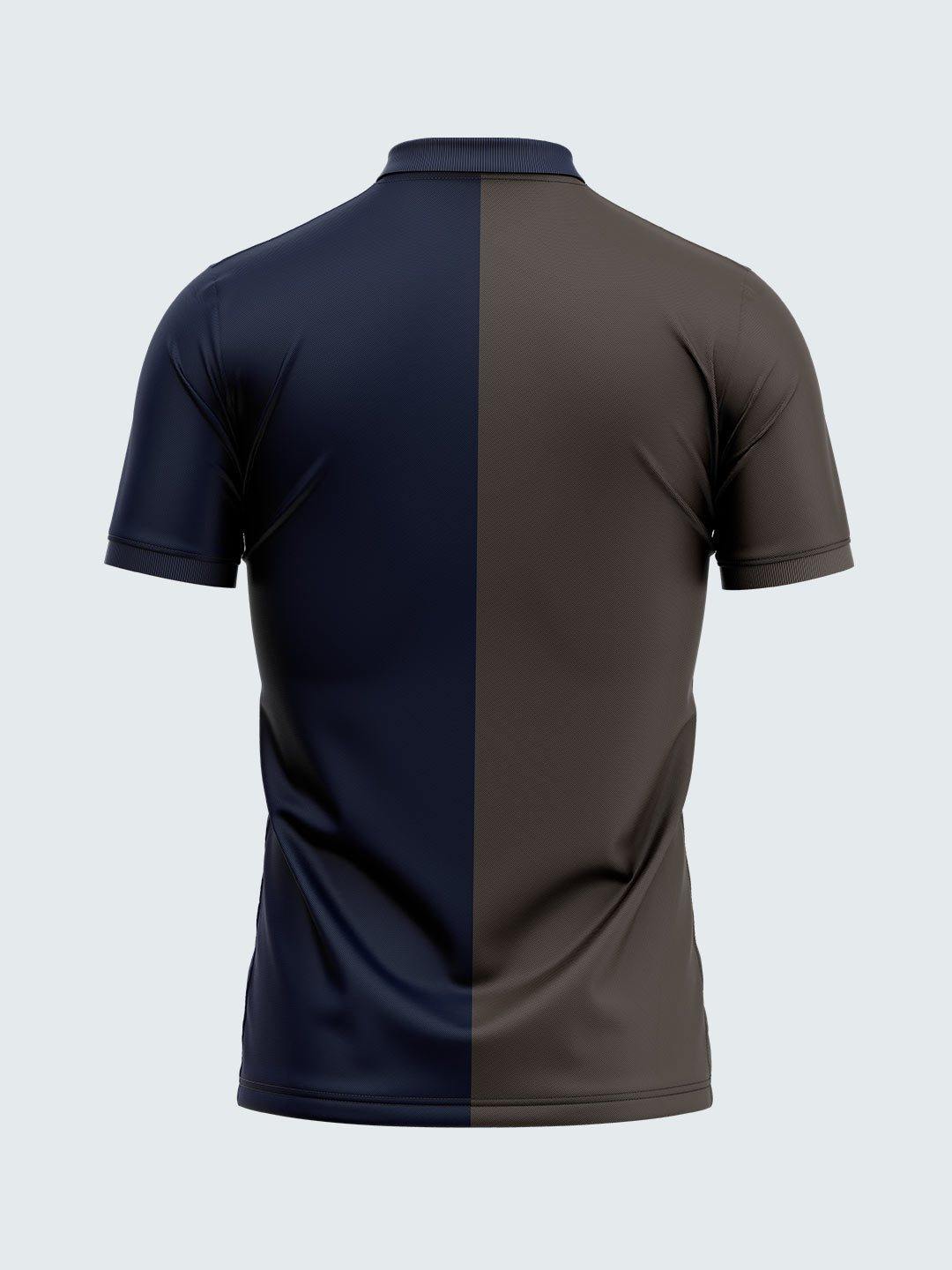 Men Grey & Blue Polo T-shirt-1797GY - Sportsqvest