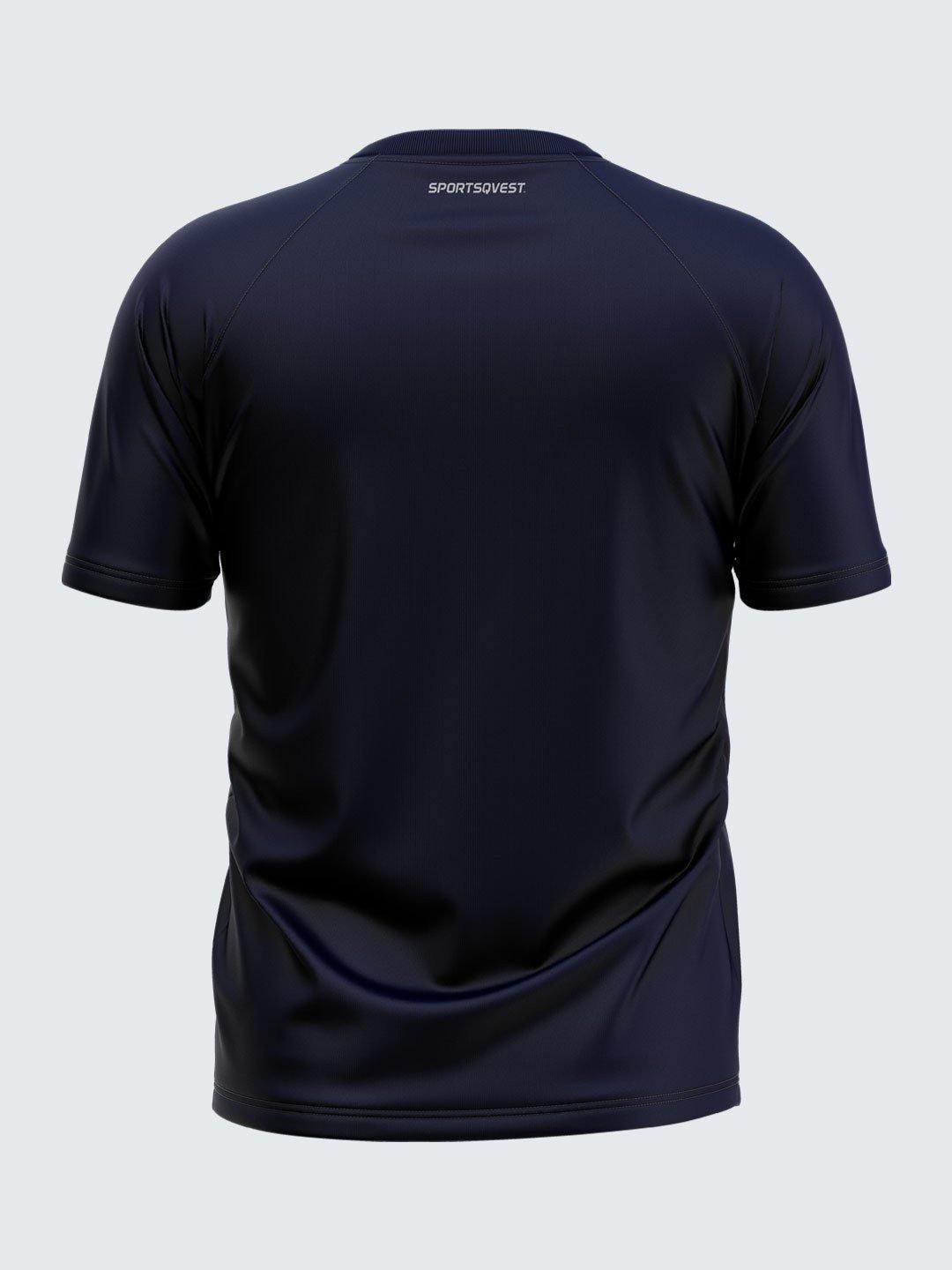 Men Solid Blue Raglan Sleeve T-shirt-1698BL