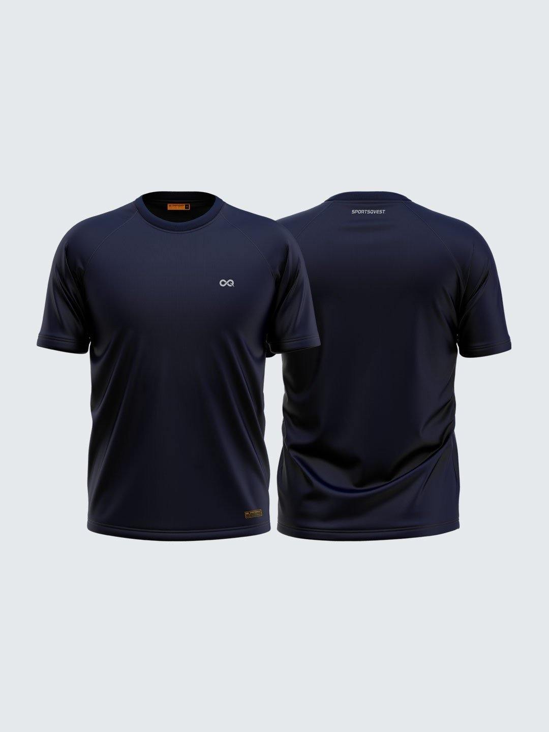 Men Solid Blue Raglan Sleeve T-shirt-1698BL