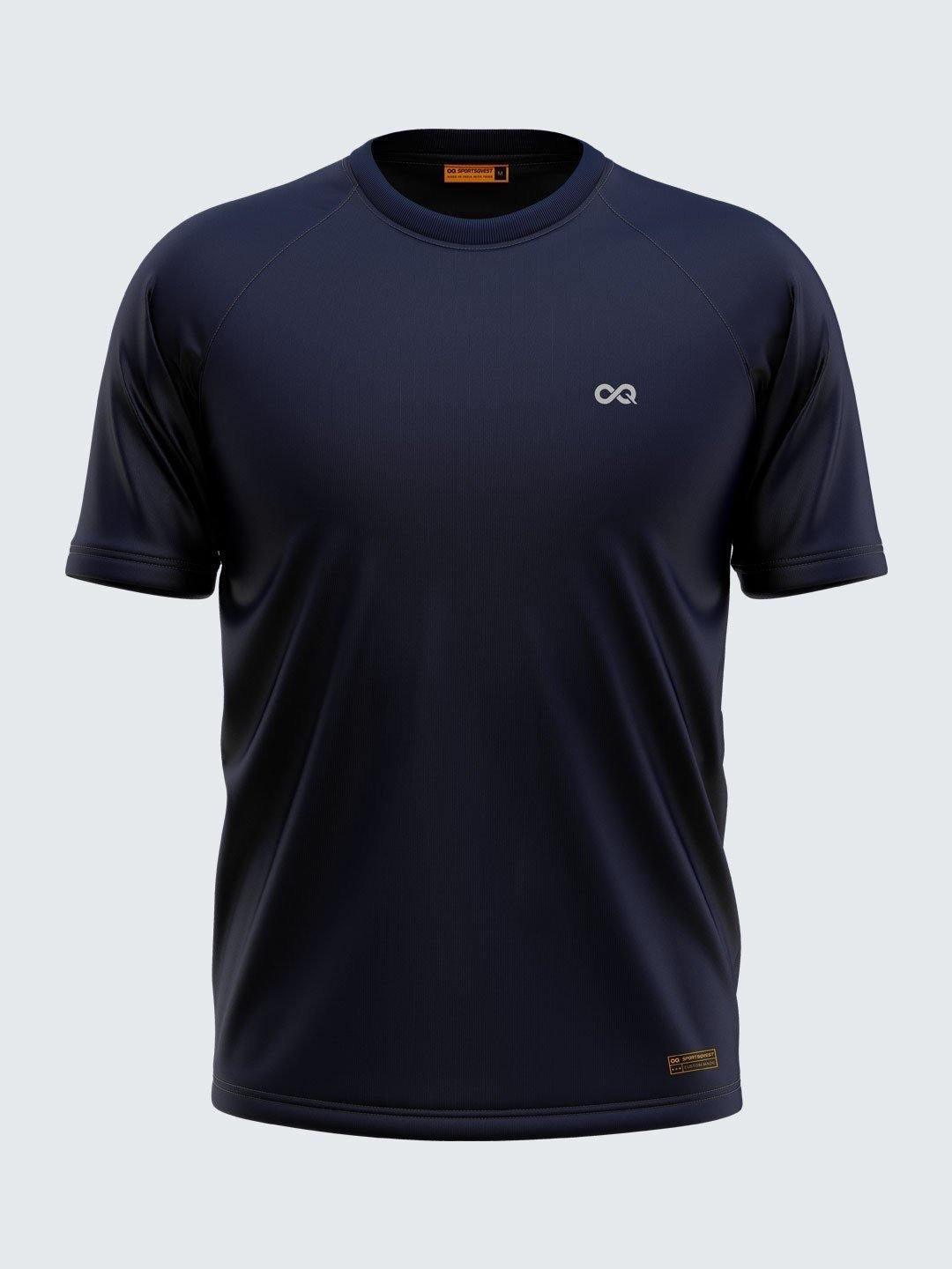 Men Solid Blue Raglan Sleeve T-shirt-1698BL