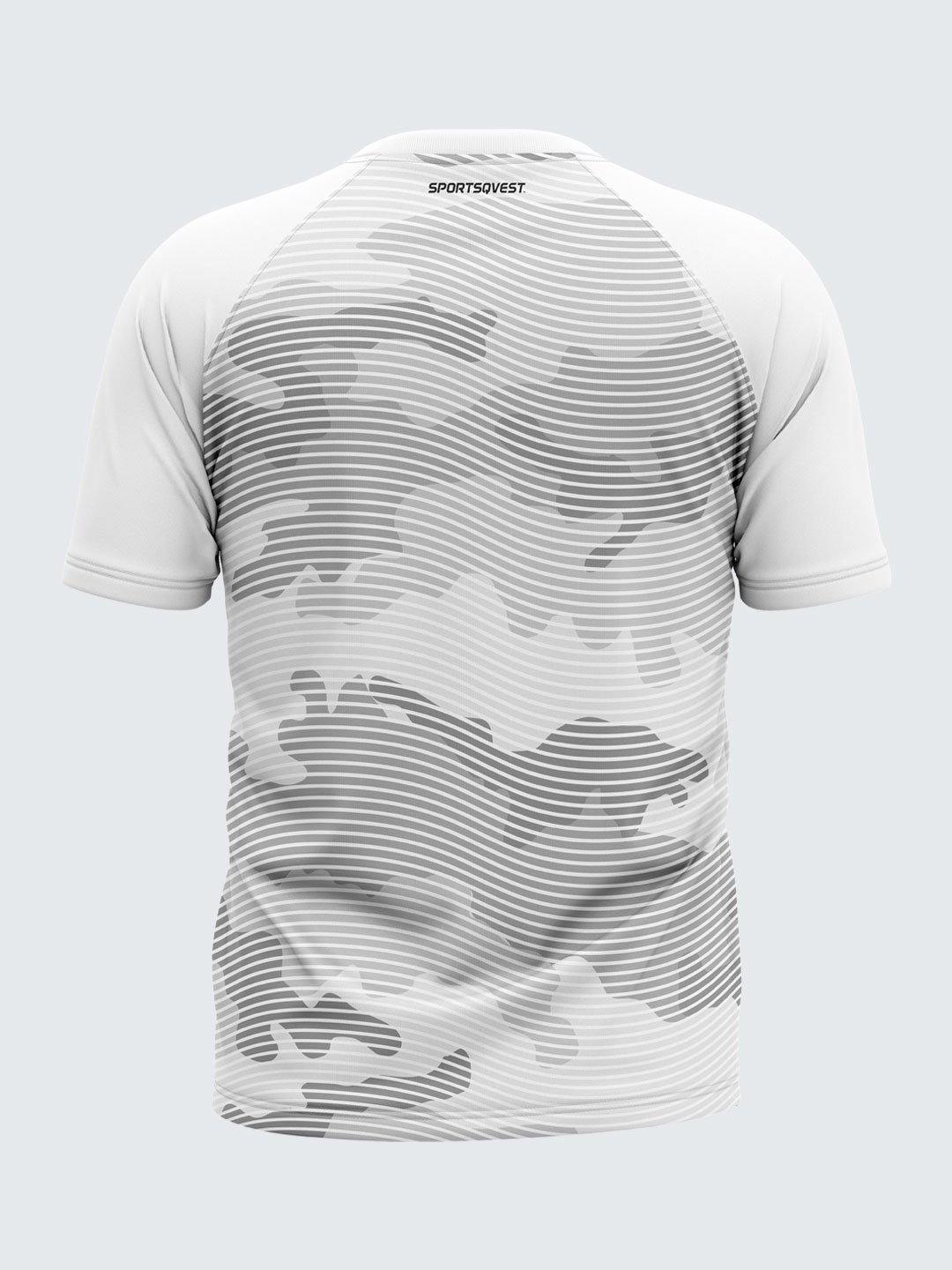 Men Printed White Raglan Sleeve T-shirt-1713WH