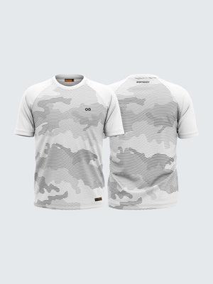 Men Printed White Raglan Sleeve T-shirt-1713WH