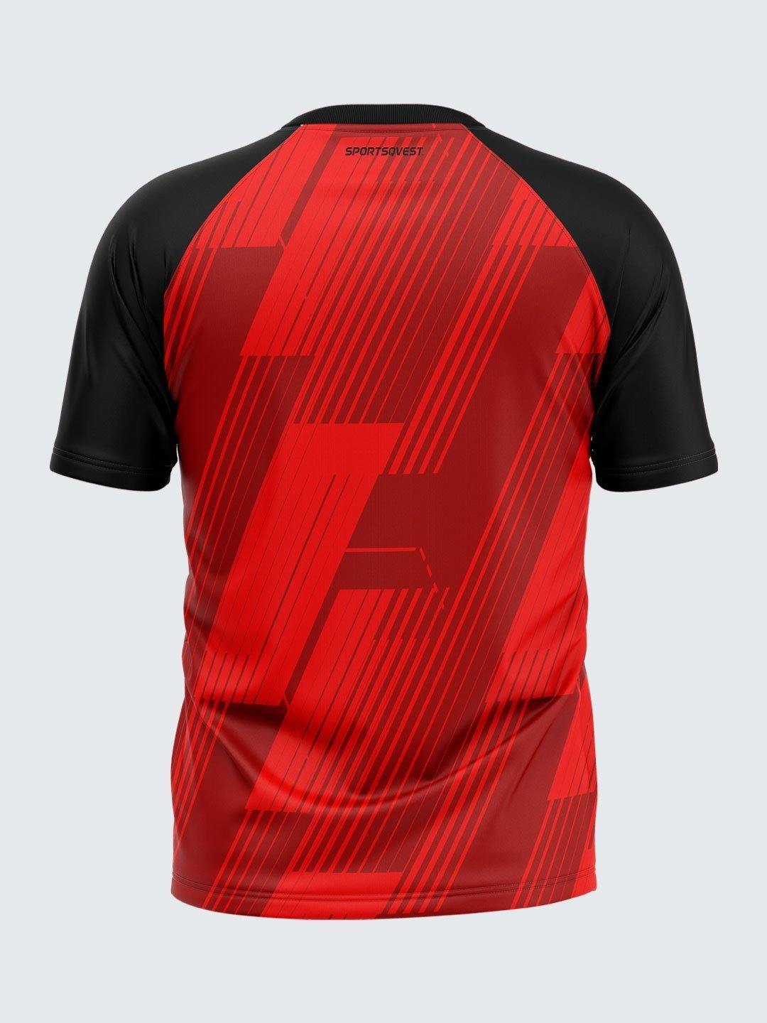 Men Printed Red Raglan Sleeve T-shirt-1715RD