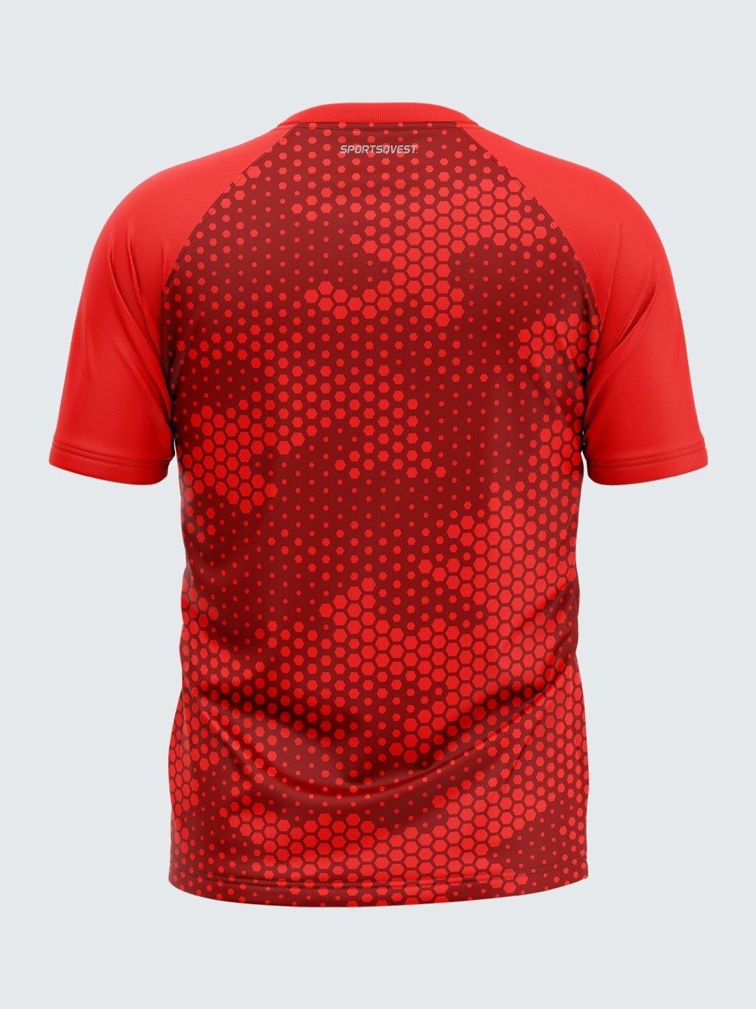 Men Printed Red Raglan Sleeve T-shirt-1716RD