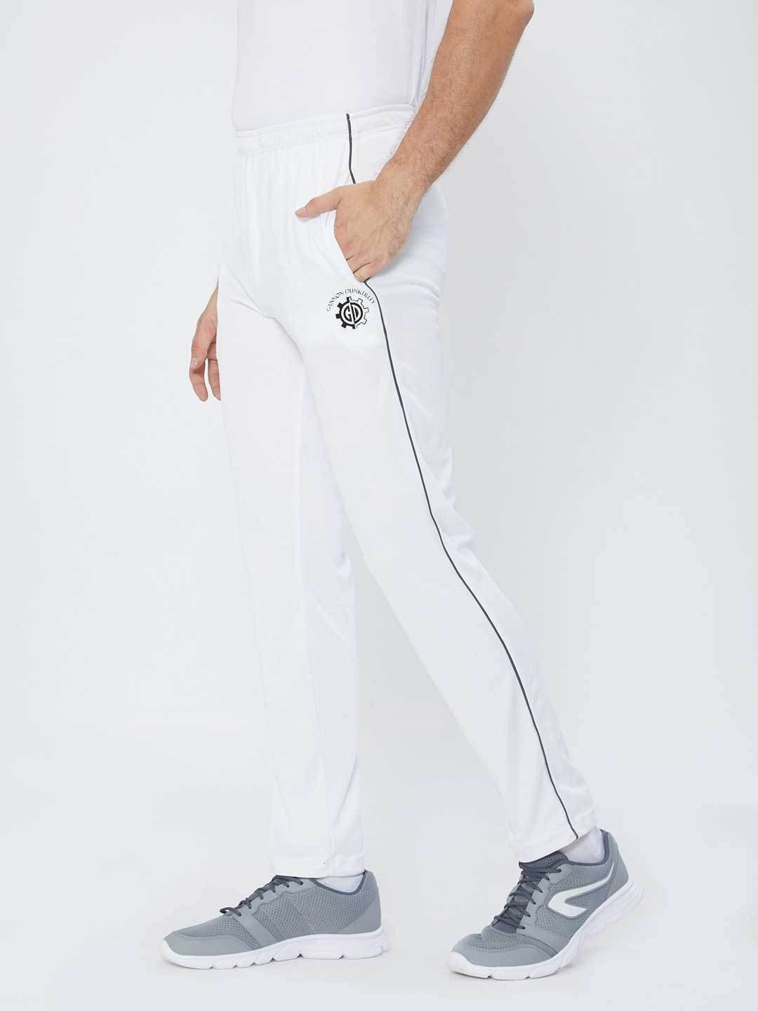 Men White Cricket Pants -A10014WH Track Pants Sportsqvest 