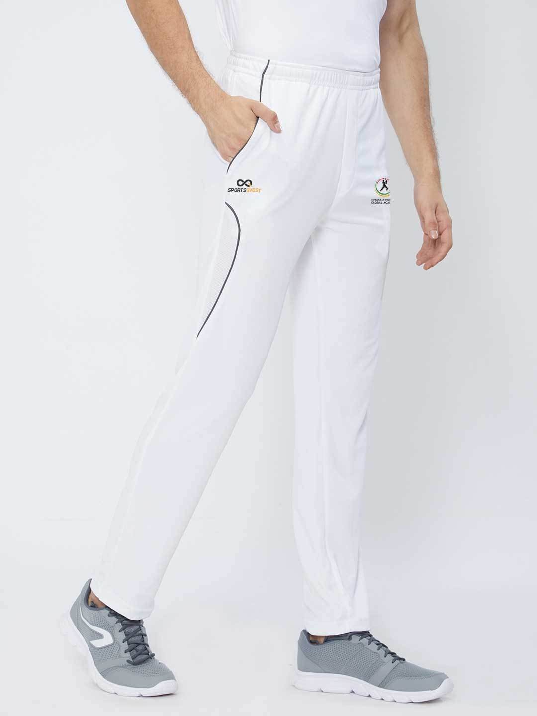 Men White Cricket Pants - A10013WH Track Pants Sportsqvest 