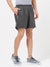 Men's Active Sports Shorts with Side Stripe: Charcoal Grey - Front