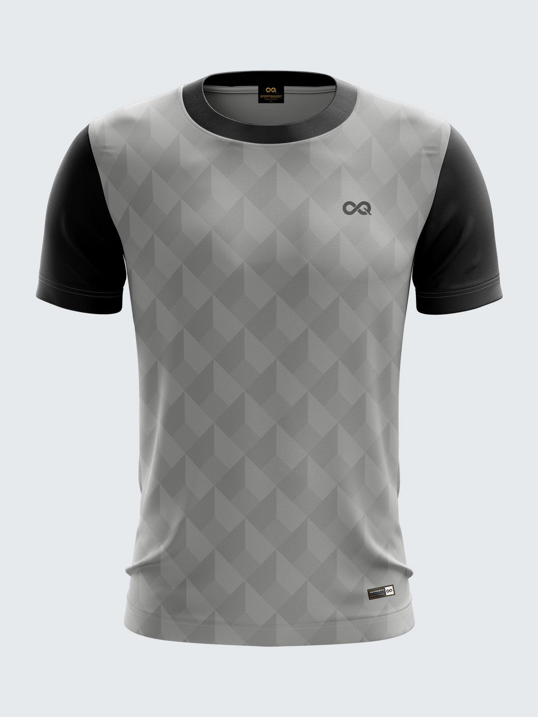 Men Grey Printed Football Jersey Sportsqvest