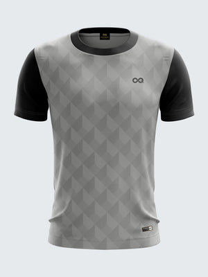 Men Grey Printed Football Jersey Sportsqvest
