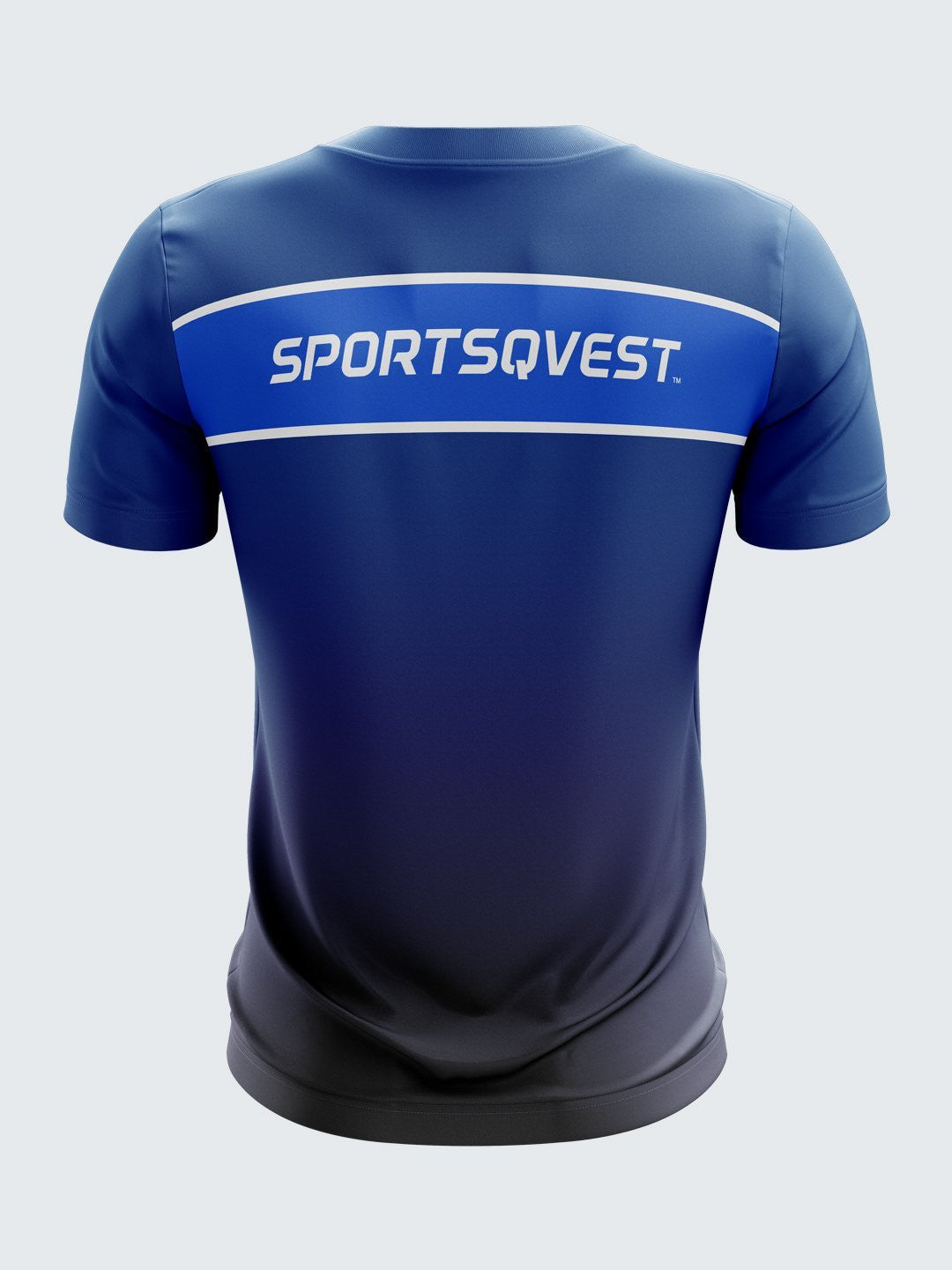 Men Navy Blue Printed Round Neck Football Jersey Sportsqvest