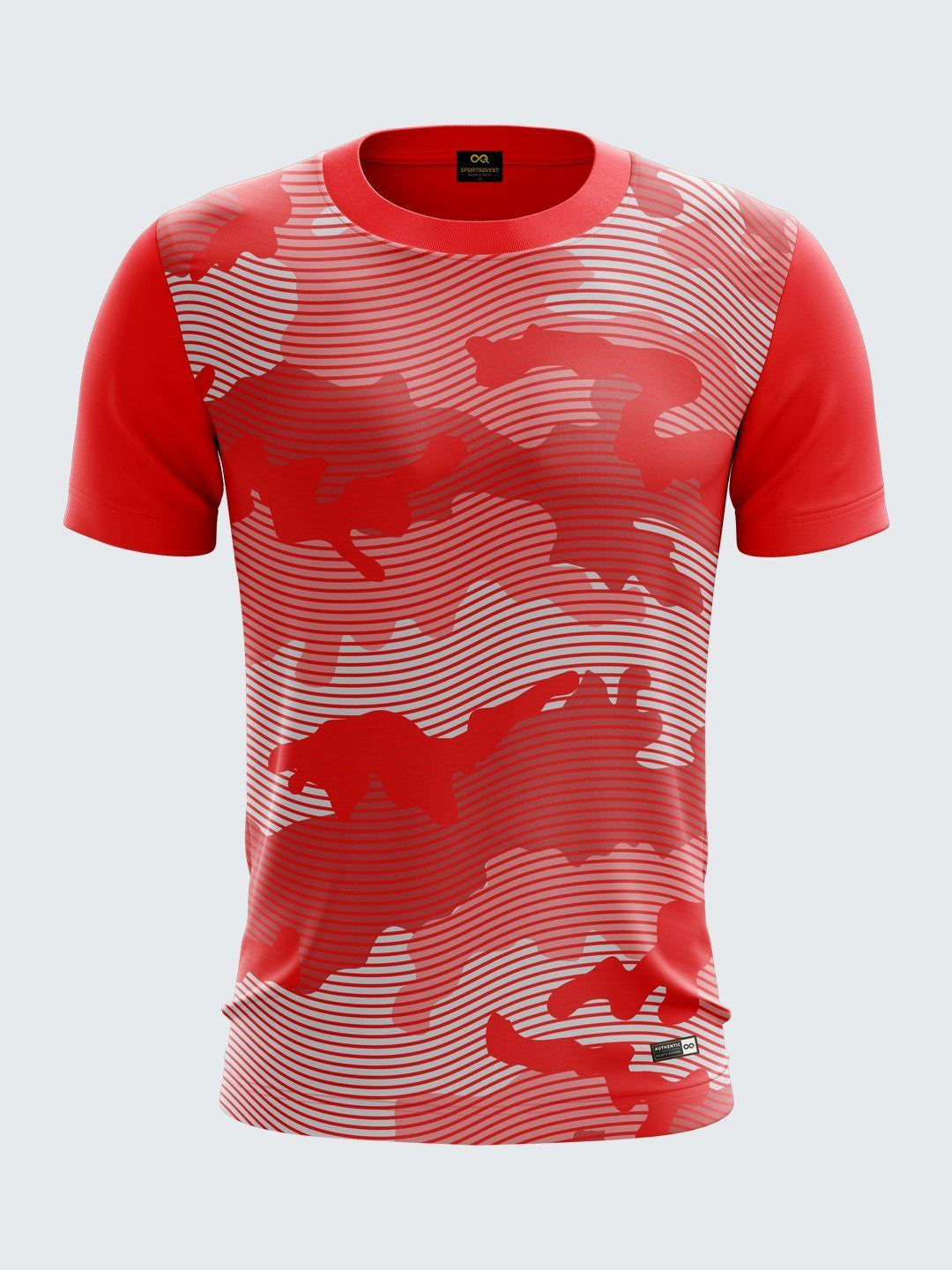 Men Red Camouflage T-shirt Sportsqvest