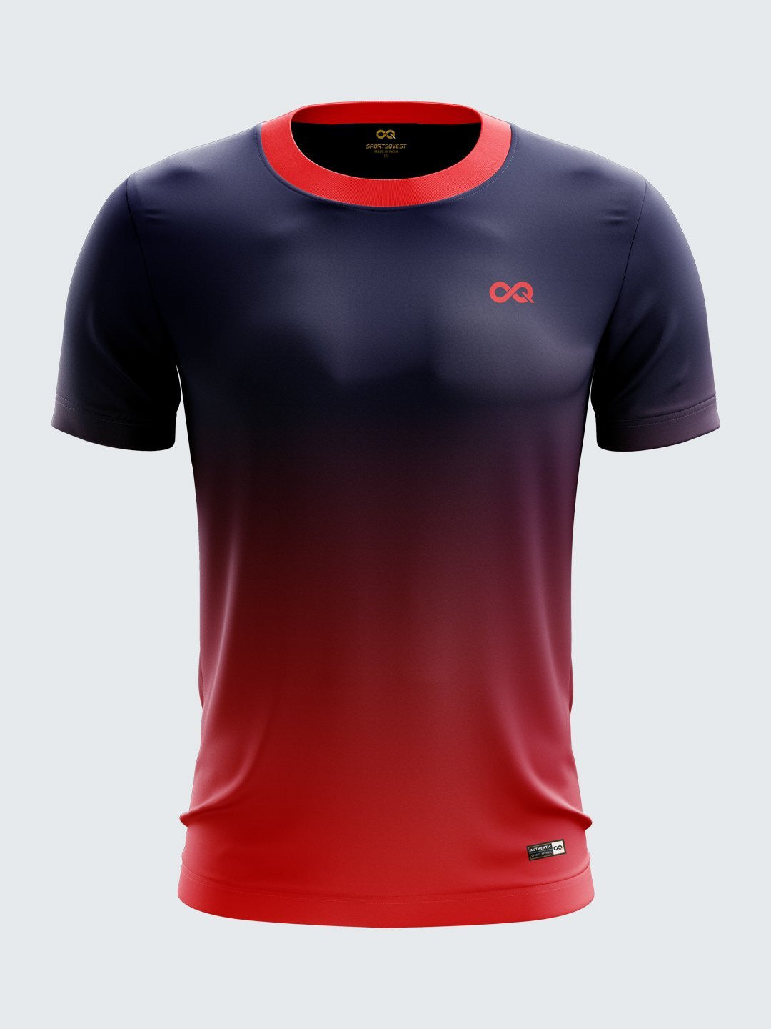 Luftfart Udelade lodret Men Red & Dark Blue Printed Round Neck Sports T-shirt- 1158RD|Sportsqvest
