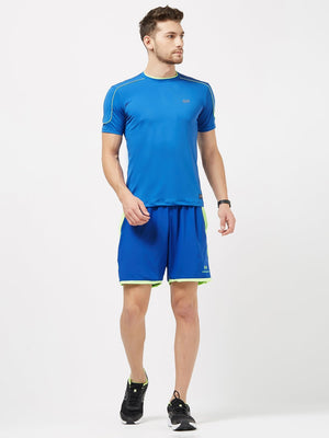 Men Royal Blue Solid Round Neck Premium T-shirt-A10063RB Sportsqvest