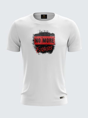 Men White Printed Round Neck Training T-shirt-1425WH Sportsqvest
