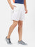 Men White Solid Sports Shorts-A10097WH Sportsqvest