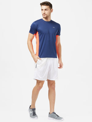 Men White Solid Sports Shorts-A10097WH Sportsqvest