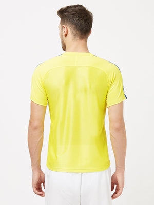 Men Yellow Solid Round Neck Premium T-shirt-A10065YW Sportsqvest