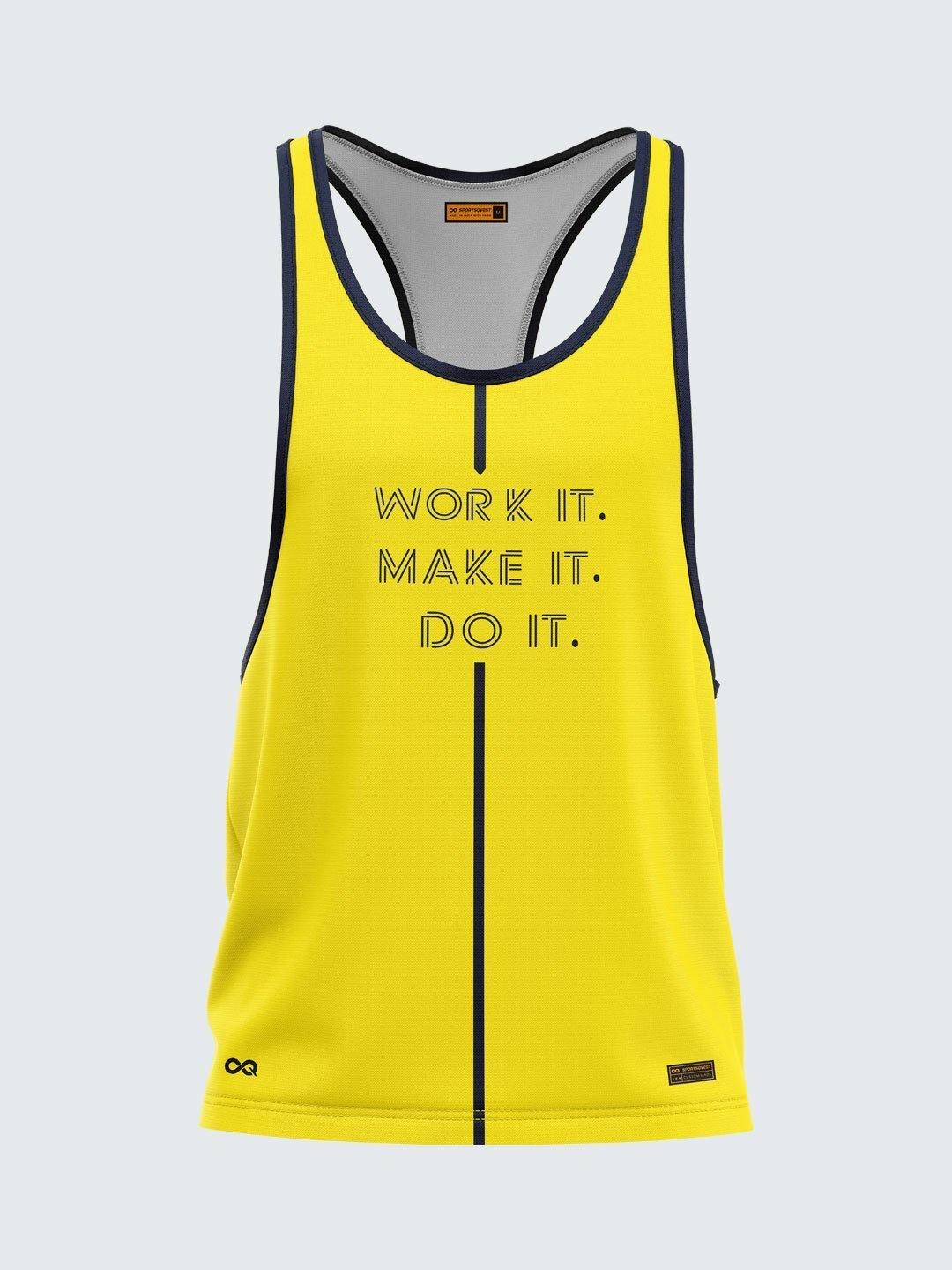 Men Racerback Yellow Vest-1659YW