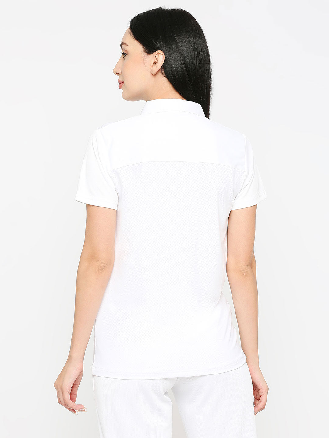 Women's White Sports Polo - 1